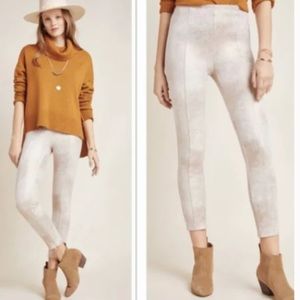 NWOT Anthropologie Sueded Metallic Rose Gold Legging